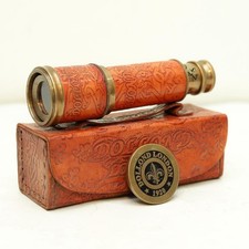 Vintage Brass Telescope Dollond London 1920 Style Pirate Spyglass With Case