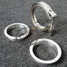 3"Inch Aluminum Flange+O Ring+Stainless 304 Clamp V Band for Exhaust intake pipe