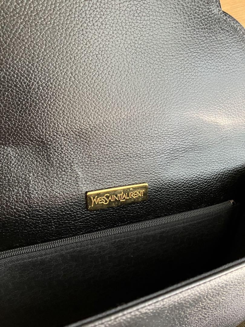 Borsa pochette Yves Saint Laurent YSL pelle nero oro autentica quasi mai usata