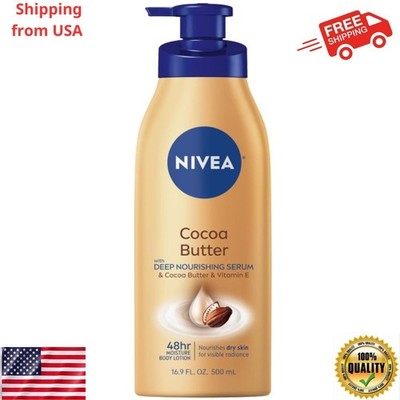 NIVEA Cocoa Butter Body Lotion with Deep Nourishing Serum, Scented Body Lotion
