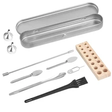 10 Pcs Lab Tool Kit with Lab Spoon, Lab Scoops, Micro Funnels, Filling Tray for