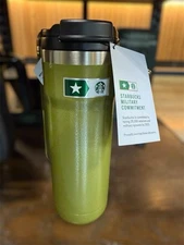 NEW Starbucks Stanley Tumbler Military Commitment 20 oz Army Green Handle