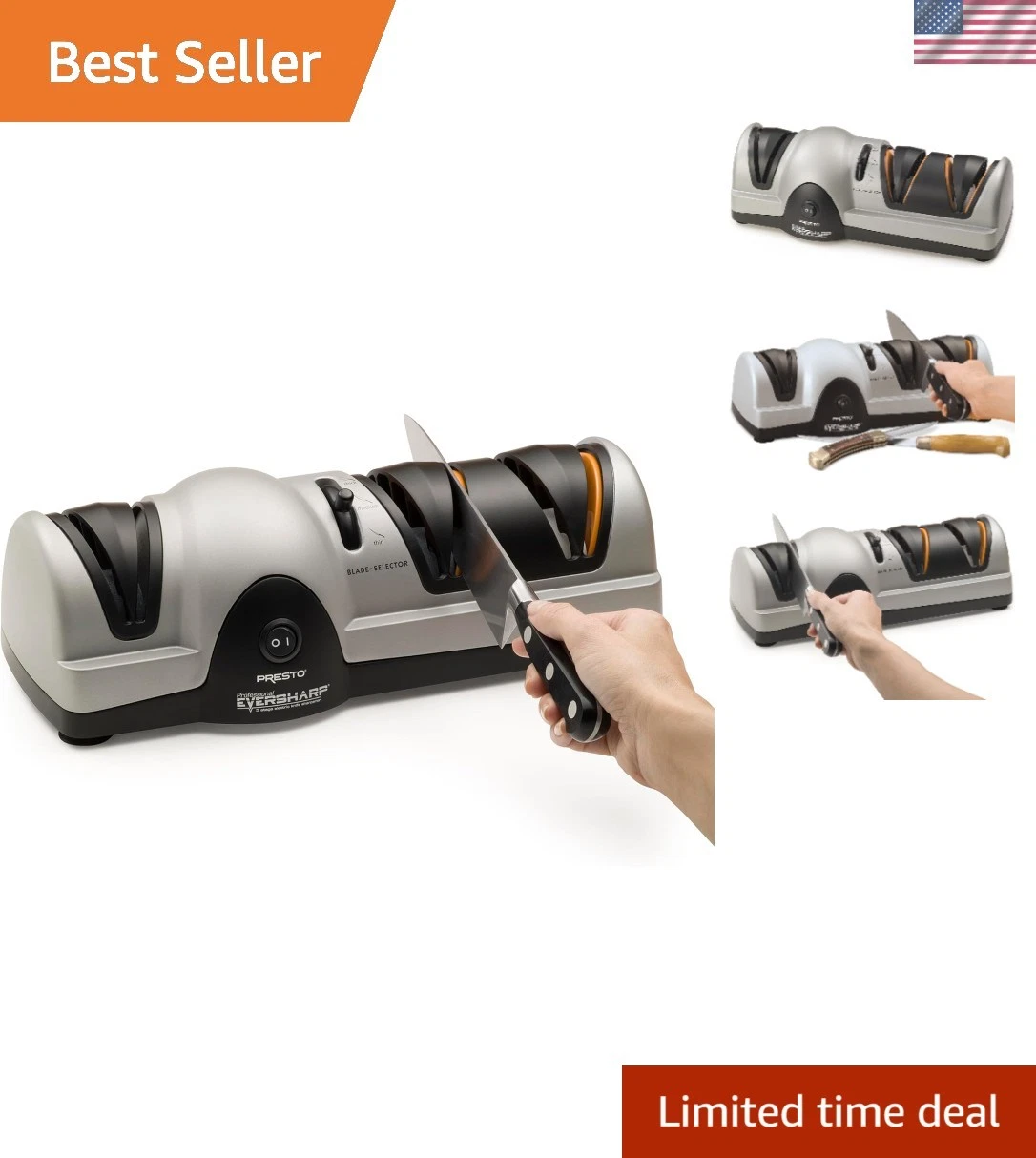 Professional Electric Knife Sharpener: 3-Stage System for Ultimate Precision