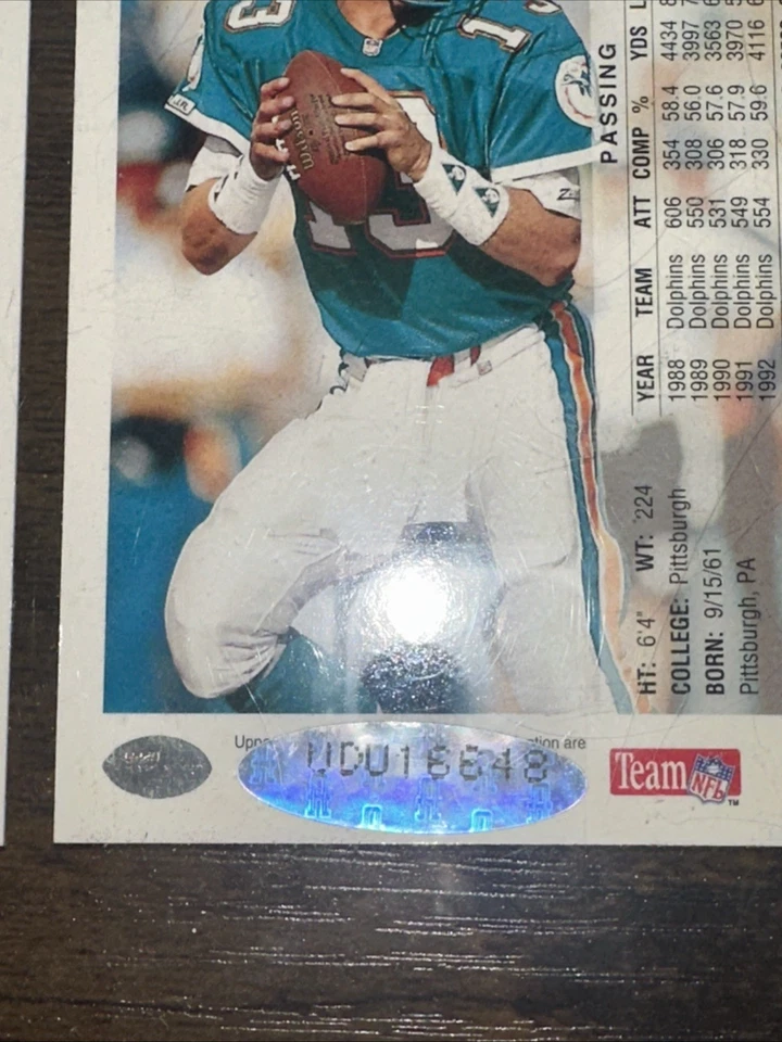 Upper Deck 1993 Dan Marino Autograph 493/500 - Image 3 of 3
