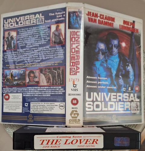 Universal Soldier VHS Guild Embossed Big Box Ex Rental Pre/Post Cert JCVD/Dolph - Picture 4 of 4