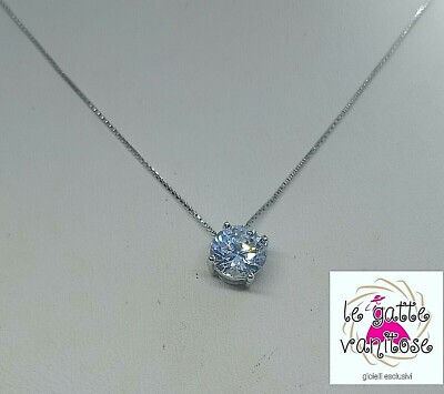 Collana Punto Luce Donna In Argento 925 Rodato Con Zirconi Cubici – Elegante E Regalabile
