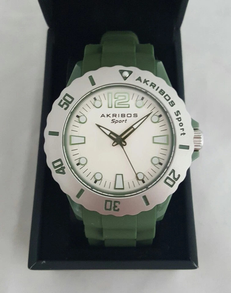 Reloj deportivo de cuarzo unisex Akribos XXIV AK536GN 43 mm en VERDE *NUEVO+ENVÍO GRATUITO* Foto 2 de 4