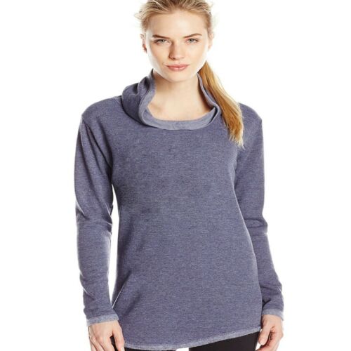 Tunic sweatshirt USA womens funnel neck cowl Navy - Picture 1 of 1