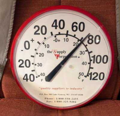 The Supply Corporation Large Face Wall mount Thermometer Chaney Instruments