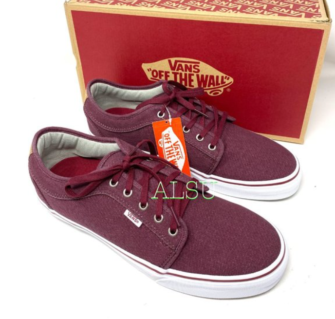 VANS Chukka Low Top Canvas Red Wine Skate Women's Size 9