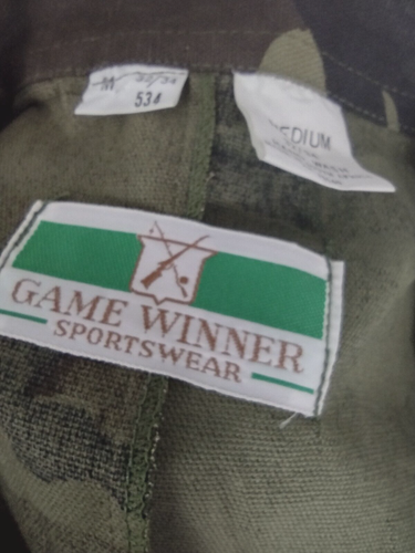 GAME WINNER Camicia mimetica da caccia outdoor da uomo 32/34 media made in S. Africa - Foto 12 di 12