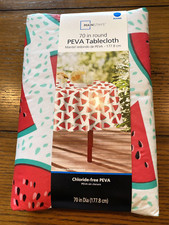 Mainstays PEVA Tablecloth Watermelon 70" Round NEW UNUSED QTY