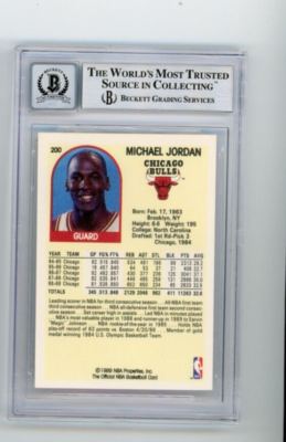 Michael Jordan 1989-90 Hoops card #200 signed autographed GRADE 10