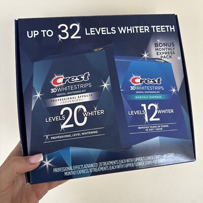 Crest 3D Whitestrips (40 Count) with Bonus Month Express Pack (20 Count) Exp 25
