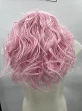 Onedor Pink Wig Bangs Wavy Lolita Costume Cosplay Anime NWT