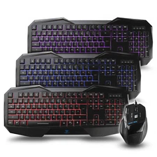 AULA Wired RGB Backlit Gaming Keyboard Mouse Combo LED 104 Keys, 2000 DPI Mouse