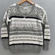 Abercrombie Kids Gray Pullover Knit Sweater Girls Size 15 16 V-Neck Long Sleeve