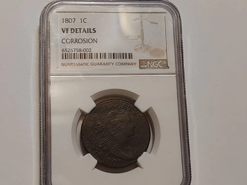 1807 U.S. Large Cent Vf Corrosion Ngc
