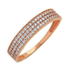Goldring mit Zirkonia aus 585er Rotgold Damenring Russisches Rotgold Ring