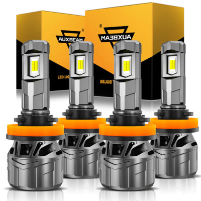 AUXBEAM Canbus H11 H9 LED Headlight Bulbs Super Bright White High Low Beam 6500K