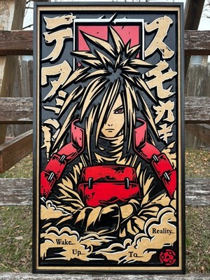 Madara Uchiha, Naruto Uzumaki, anime, 3D Wood Art, Cartoon, Wake up to reality