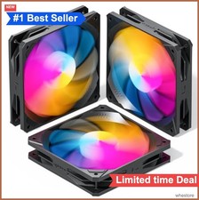 120mm ARGB Computer Case Fans 3 Pack 4pin PWM 1800RPM Low Noise Hydraulic