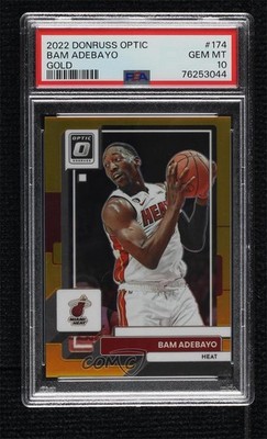 2022-23 Panini Donruss Optic Gold Prizm 3/10 Bam Adebayo #174 PSA 10 GEM MT 4l3