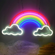 Neon Sign Light, Neon Rainbow Light for Kids USB Powered Rainbows Rainbow cloud