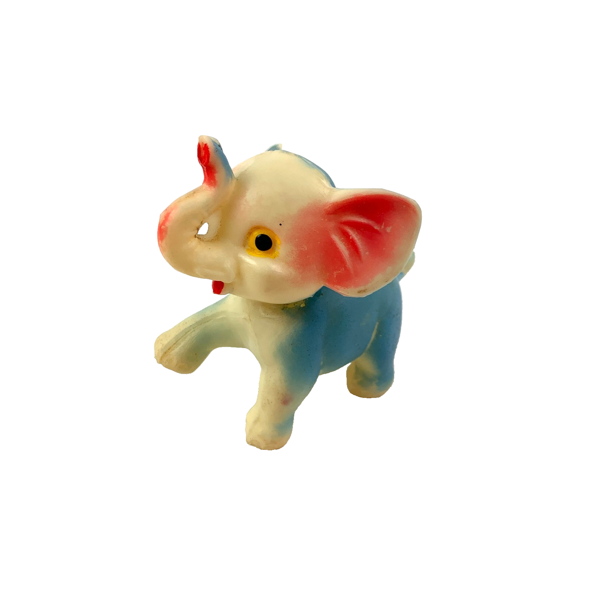 Vintage 1960s Made in Japan Tiny Elephant Trunk Up Rubber Squeak