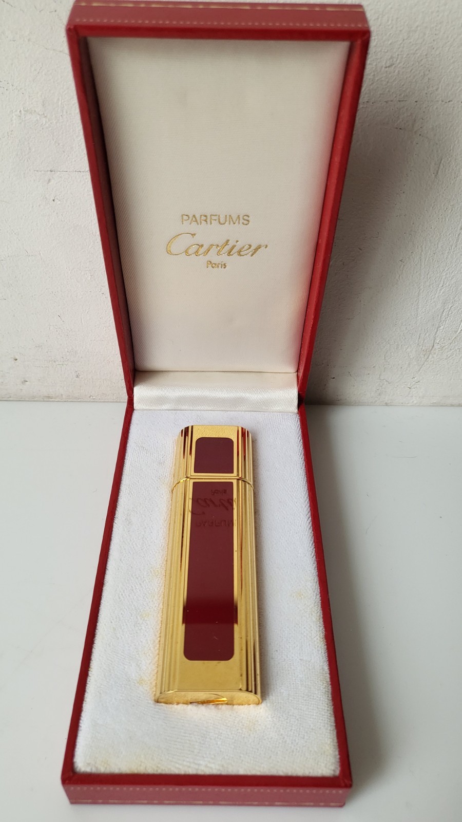 Must De Cartier étui vaporisateur de sac vintage rouge et or pour parfum 7.5 ml luxe