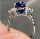 6.00 Ct Cushion Cut Blue Diamond Ring  — photo 8