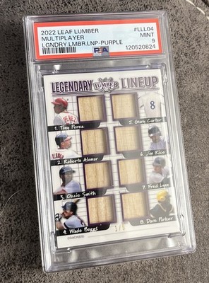 2022 Leaf Lumber - Legend Lineup Relics  Boggs, Ozzie Smith, Alomar #LLL-04 1/9