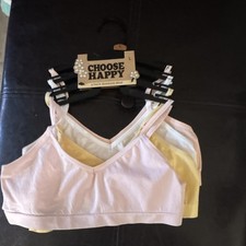 Choose Happy 6-Pack Seamless Sports Bras Size L Pink White Yellow Beige