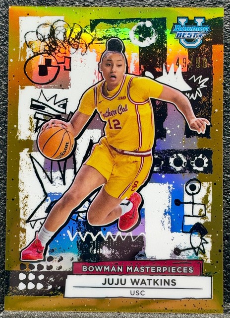 2025-26 Bowman U Best JuJu Watkins Masterpieces Gold Refractor 49/50 BM-1 USC