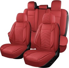 Universal Car Seat Covers Full Set Red Car Seat Protector 5 Seats Waterproof
