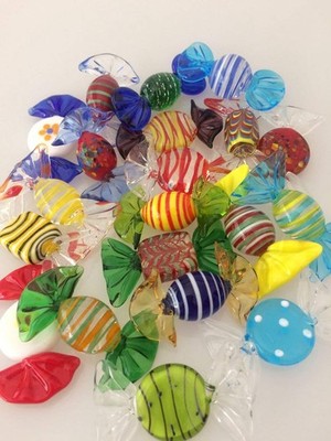 20pcs Glass Candy Vintage Murano Glass Sweets Wedding Birthday Halloween