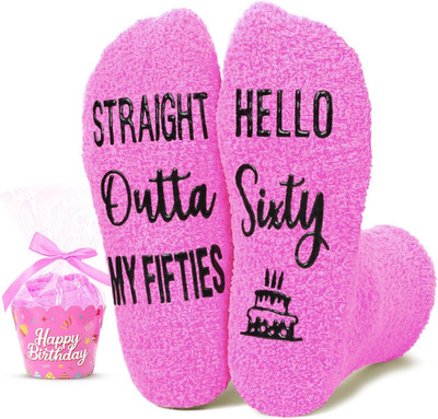 60Th Birthday Gifts for Women - Ideal Pink Socks for 60 Year Old Woman