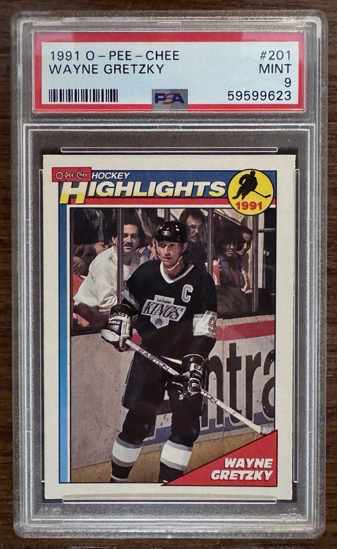 1991 O-PEE-CHEE OPC Wayne Gretzky Highlights #201 PSA 9 MINT