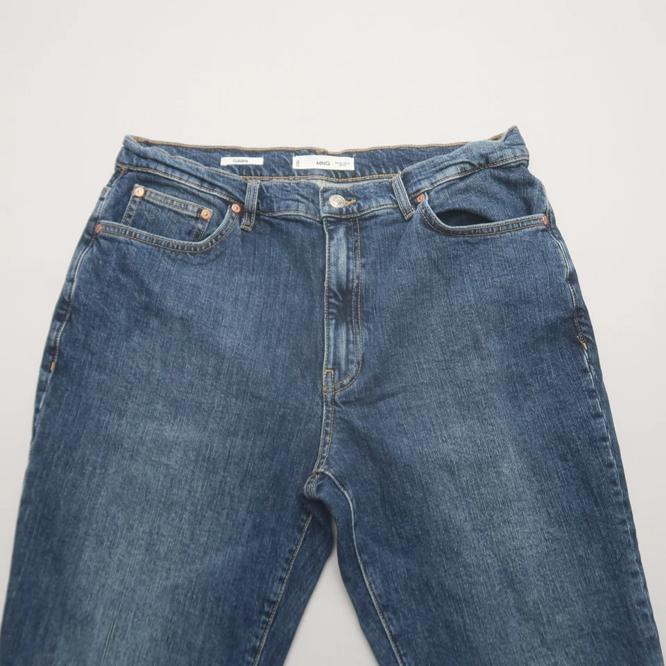 MNG Mango Claudia Slim Fit Cropped Jeans Size 12 Dark Wash Denim High Rise - Image 3 of 4