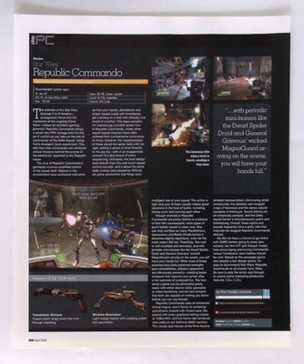 Star Wars Republic Commando Game Review PC Gamer Magazine Print Ad 2005