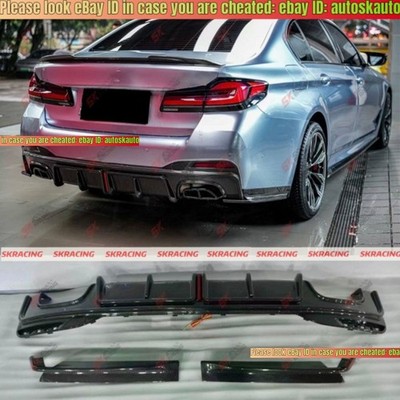 M550i Rear Dry Carbon Fiber Rear Bumper Diffuser Lip Side Splitter For BMW M550i ...