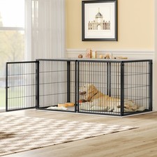 63.7 In Large Dog Crate Metal Dog Cage for Medium Dog Heavy Duty Playpen Kennel