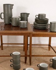 Denby Camelot Dark Green / Grey Tea Set