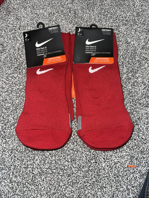 Nike Park Ill Kids Foot Ball Socks Red X2 Packs Size 12-2 UK