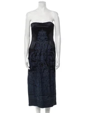 Vintage Christian Lacroix 1990’s Baroque Printed Strapless Silk Evening Dress 40