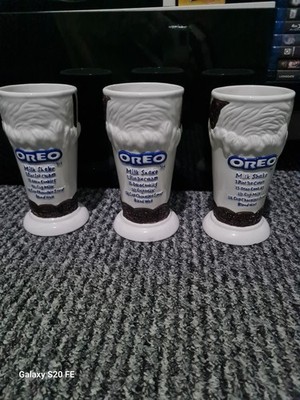 Menge 3 Oreo Cookie Keramik Milchshake Shake Becher Tassen * 7'' hoch mit Rezepten 