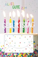 Geburtstag Geldkarte Karte Mit Briefumschlag Bunte, Brennende Kerzen