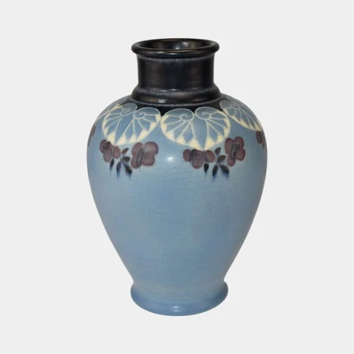 Rookwood 1917 Vintage Arts And Crafts Pottery Blue Flower Vase 1838 Van Horne
