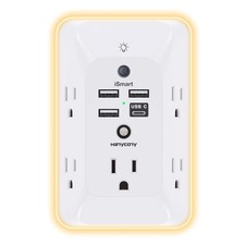 Outlet Extender with Night Light, Multi Plug Outlet, USB Wall Charger Surge P...