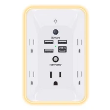 Outlet Extender with Night Light, Multi Plug Outlet, USB Wall Charger Surge P...